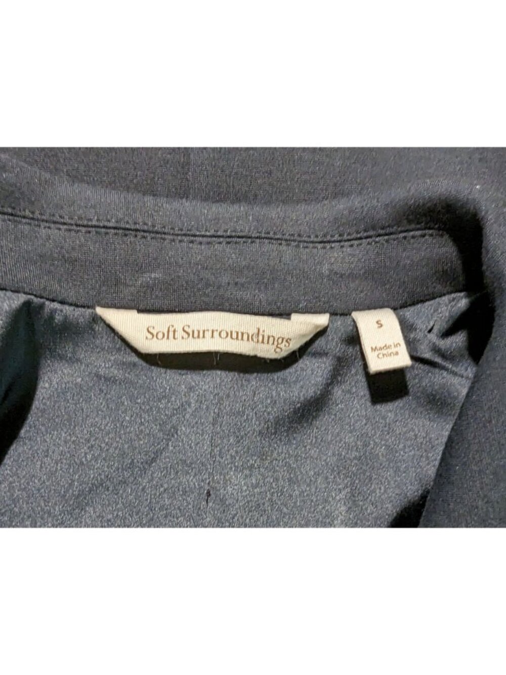 Soft Surroundings Blazer Womens S Black One Button Stretch Lined Slant Pockets - Picture 4 of 7